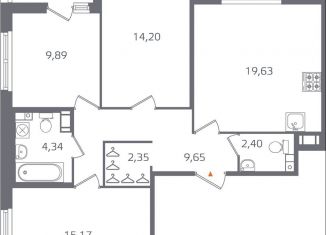 Продажа 3-комнатной квартиры, 79.1 м2, Санкт-Петербург, муниципальный округ Финляндский