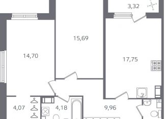 Продам 2-комнатную квартиру, 69.9 м2, Санкт-Петербург, Калининский район