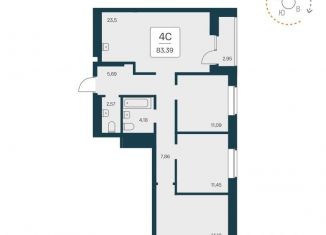 Продам четырехкомнатную квартиру, 83.4 м2, Новосибирск, Красный проспект, 167к10