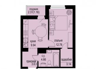 1-комнатная квартира на продажу, 35.3 м2, Мурино