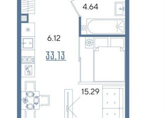 Продажа квартиры студии, 33.1 м2, Казань, Авиастроительный район