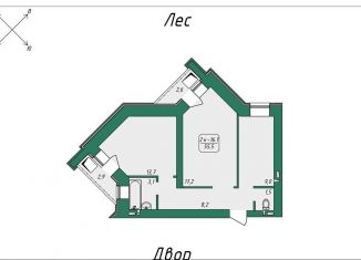 Продам 2-ком. квартиру, 54.8 м2, Томск, Нижний переулок, 51