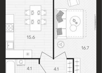 Продаю 1-комнатную квартиру, 40.5 м2, посёлок Мичуринский, Выставочная улица