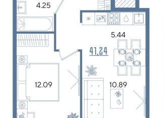 Однокомнатная квартира на продажу, 41.2 м2, Казань, Авиастроительный район