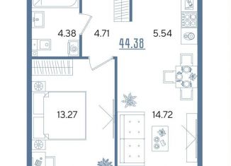 Продается 1-ком. квартира, 44.4 м2, Казань, улица Годовикова