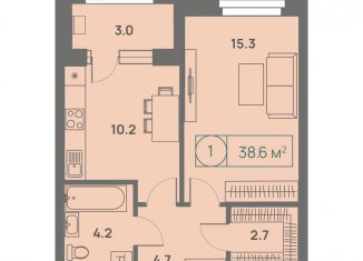 Продаю 1-ком. квартиру, 38.6 м2, Пермский край, Трамвайная улица, 27