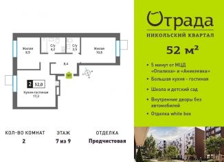 Продажа 2-комнатной квартиры, 52 м2, Красногорск, жилой комплекс Никольский Квартал Отрада, к10