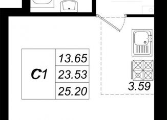 Квартира на продажу студия, 25.2 м2, село Осиново, жилой комплекс Радужный-2, с8