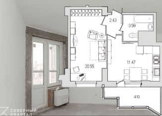 Продам 1-комнатную квартиру, 41.8 м2, Санкт-Петербург, улица Руднева, 18, ЖК Шекспир