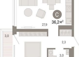 Продается квартира студия, 36.2 м2, Екатеринбург, Мраморская улица, 13