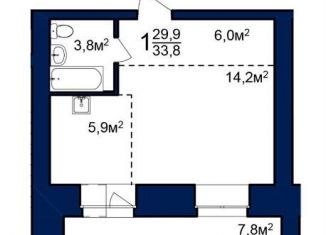 Продаю 1-ком. квартиру, 33.8 м2, Благовещенск, Технический переулок, 84