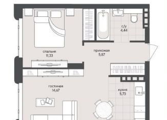 Продажа 1-комнатной квартиры, 42 м2, Новосибирск, Заельцовский район, Кедровая улица, с45к1