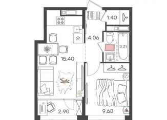 Продается 1-комнатная квартира, 36.7 м2, Нижний Новгород, метро Комсомольская