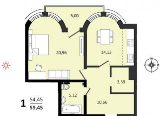 Продажа 1-комнатной квартиры, 59.5 м2, Хабаровский край