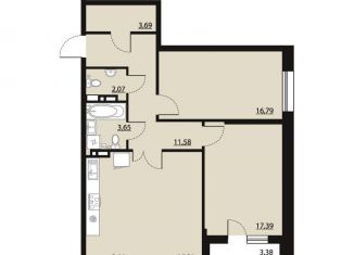 Продается двухкомнатная квартира, 83.2 м2, Воронеж, Центральный район