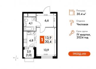 Продам квартиру студию, 30.4 м2, Московская область, Римский проезд, 13