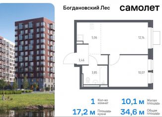 Продам однокомнатную квартиру, 34.6 м2, Ленинский городской округ, жилой комплекс Богдановский Лес, 7.2