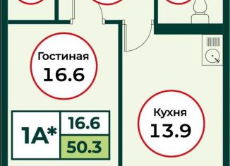 Продается 1-ком. квартира, 50.3 м2, посёлок Солонцы, жилой комплекс Эко, 3