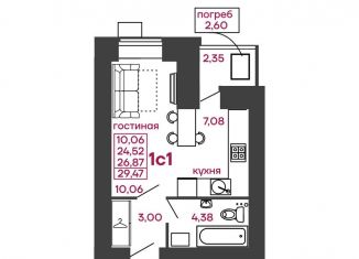 Продам 1-комнатную квартиру, 29.5 м2, Пензенская область