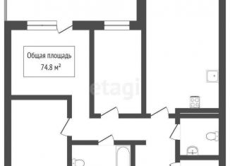 Продажа 3-ком. квартиры, 81 м2, Новосибирская область, Большевистская улица, 102