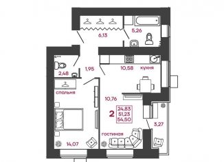 Продаю 2-ком. квартиру, 54.5 м2, Пенза