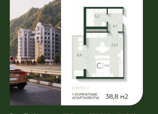 Продам 1-комнатную квартиру, 38.8 м2, Краснодарский край, набережная Полянка, 2