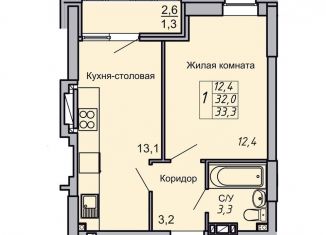 Продаю 1-комнатную квартиру, 33.3 м2, Волгоград, Кировский район