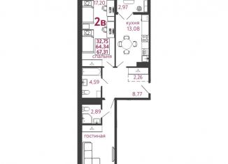 Продам 2-ком. квартиру, 67.3 м2, Пензенская область