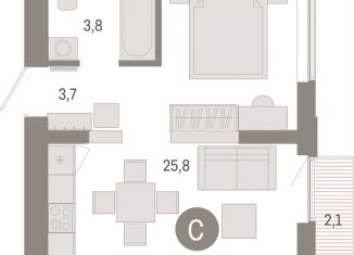 Продаю квартиру студию, 35.4 м2, Екатеринбург, улица Гастелло, 19А