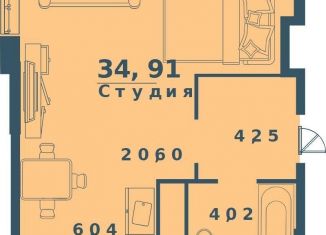 Продам 1-комнатную квартиру, 34.9 м2, Ульяновск, жилой комплекс Юность, 3, ЖК Юность