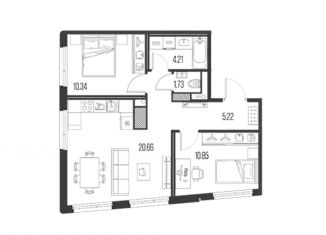 Продам 2-комнатную квартиру, 56.1 м2, Санкт-Петербург, Кожевенная линия, 39к6