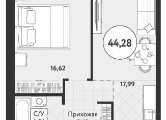 Двухкомнатная квартира на продажу, 44.3 м2, Новосибирск