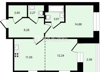 Продажа 2-ком. квартиры, 58 м2, Москва, жилой комплекс Форивер, 11, ЖК Форивер