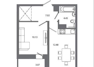 Продам 1-комнатную квартиру, 37.1 м2, Иркутск, жилой комплекс Авиатор, с15, Октябрьский округ