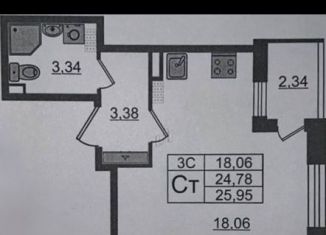 Продаю квартиру студию, 26 м2, Санкт-Петербург, Московский район