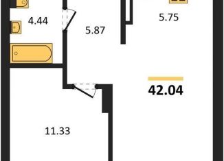 1-ком. квартира на продажу, 42 м2, Новосибирская область, Кедровая улица, с45к1