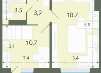 1-ком. квартира на продажу, 36.8 м2, Новосибирская область, Спортивная улица, 37