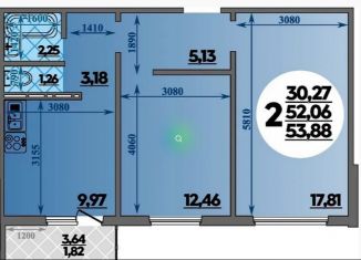Продаю 2-комнатную квартиру, 55.5 м2, Ростов-на-Дону, улица Дмитрия Петрова, ЖК Суворовский