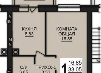 Продам 1-комнатную квартиру, 34.6 м2, Богданихское сельское поселение