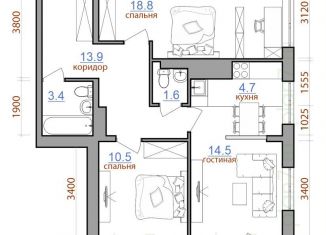 Продажа 3-комнатной квартиры, 71.9 м2, Иркутск, Ленинский округ, территория 1-й Ленинский квартал, 2