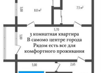 Продается 3-ком. квартира, 51 м2, Благовещенск, Политехническая улица, 35