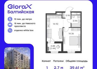 Продам 1-комнатную квартиру, 39.6 м2, Санкт-Петербург, метро Фрунзенская, улица Шкапина, 15