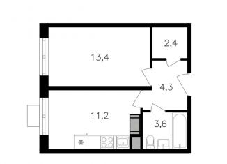 Продаю 1-комнатную квартиру, 34.9 м2, Москва