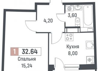 Продается однокомнатная квартира, 31 м2, Мурино