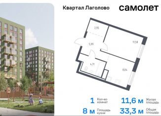 Продажа 1-комнатной квартиры, 33.3 м2, Ленинградская область