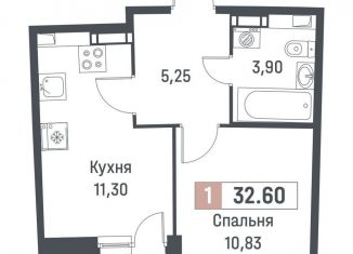 Продажа 1-ком. квартиры, 31.3 м2, Мурино