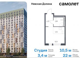 Квартира на продажу студия, 22 м2, Ленинградская область, Невская Долина, 1.3