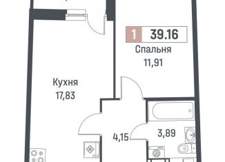 Продаю 1-ком. квартиру, 37.8 м2, Ленинградская область