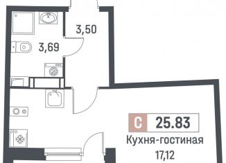 Продам квартиру студию, 24.3 м2, Мурино