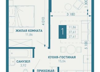 Продается 1-ком. квартира, 37.6 м2, Краснодарский край